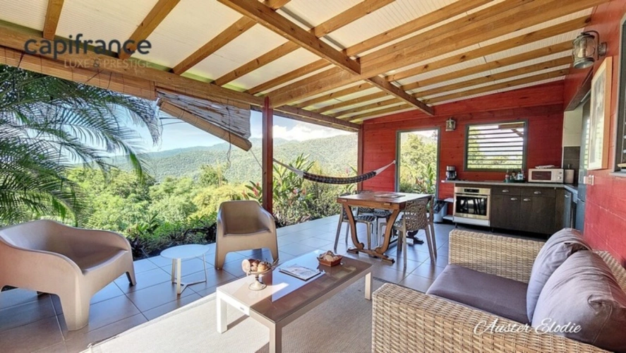 Photos 1 - Touristique - Propriété de 3 villas T3 avec piscine un T3 et deux T1 vue imprenable montagne et Mer des Caraïbes