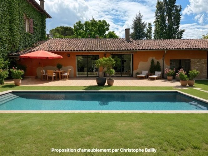 Photos 1 - Équestre - Montastruc-la-Conseillère (31380). Maison de maître XVIIIe au cœur d’un parc de 1,5 ha, volumes contemporains, dépendances
