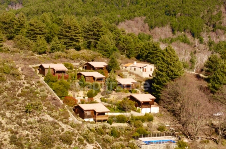 Photos 3 - Touristique - Dpt Corse (20), à vendre EVISA, propriété avec six chalets en bois, terrasse vue panoramique, piscine, parking