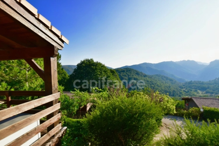 Photos 4 - Touristique - Dpt Corse (20), à vendre EVISA, propriété avec six chalets en bois, terrasse vue panoramique, piscine, parking
