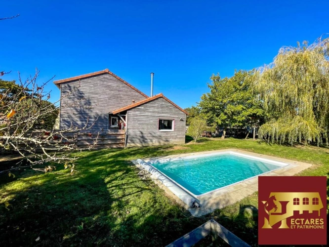 Photos 1 - Rurale - Maison ossature bois 100 m²  4 chambres  Piscine  Vue campagne