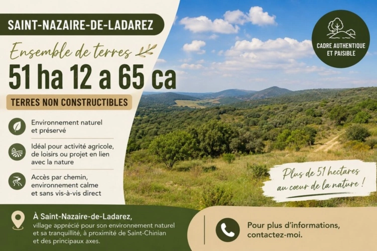 Photos 1 - Agricole - SAINT-NAZAIRE-DE-LADAREZ  (34) – Ensemble de terres de 51 ha 12 a 65 ca