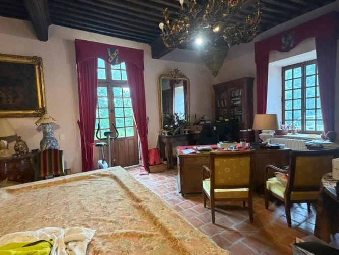 Photos 50 - Prestige - MARCIAC(32): ancienne SEIGNEURIE avec BEAU CHATEAU XIV sur 3,5ha, cachée, au bout du chemin, sans voisin, en campagne, 500m2 habitables, piscine chauffée, découvrez les riches heures des seigneurs
