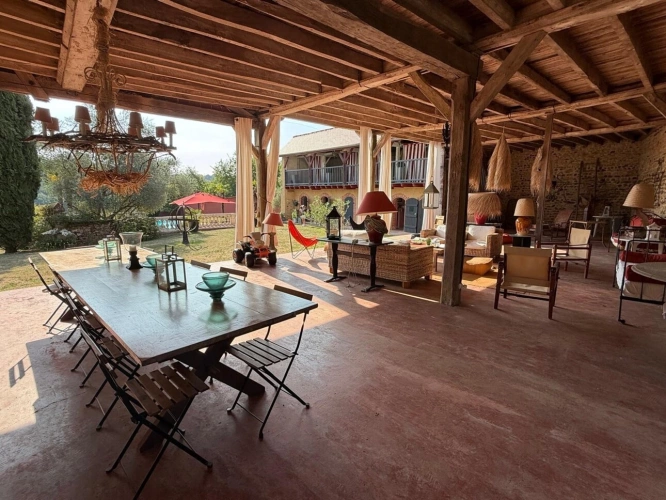 Photos 7 - Prestige - PLAISANCE DU GERS(32): élégante PROPRIETE DE CHARME et de CARACTERE XVIII-XIXs, 3,5hectares, près de Plaisance et Marciac, SANS TRAVAUX, sans vis à vis, au calme , VUE sur les coteaux, piscine