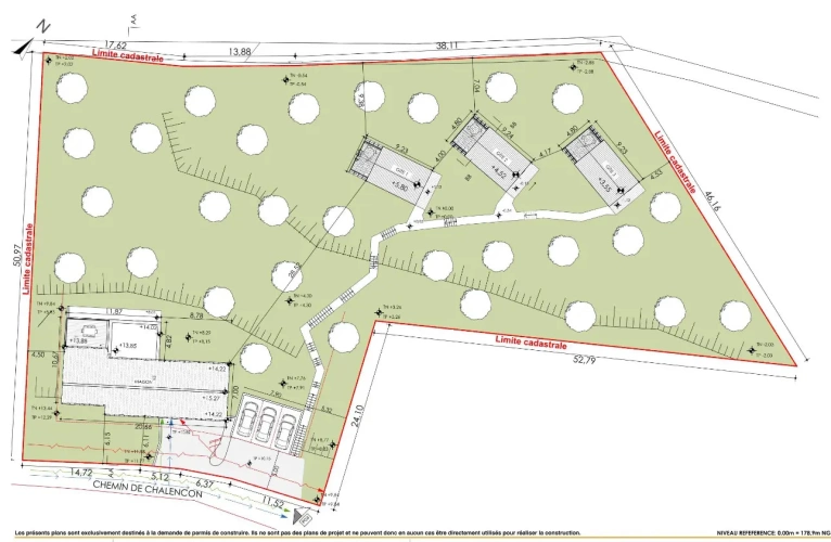 Photos 1 - Touristique - Rare - Terrain boisé 3577 m² avec Permis de Construire Purgé (Villa + 3 Gîtes touristiques) – Sud Ardèche