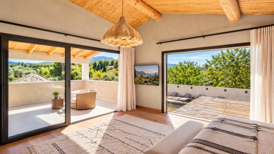 Photos 9 - Prestige - Eygalières ? domaine contemporain confidentiel avec vue Alpilles, piscine à fond mobile, padel et hammam
