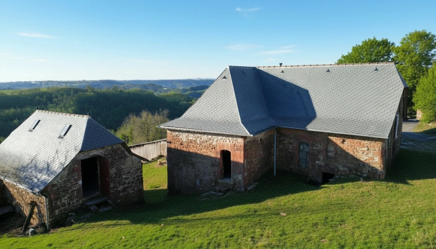 Photos 3 - Rurale - Ensemble en pierre du XIX? & son domaine de 3 700 m² (dont 2 700 m² Bio)  VILLECOMTAL