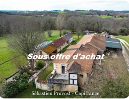 Vignette - Prestigious - Propriete à vendre 6 pièces proche de BRANTOME (24), site en sommet de colline, clos de murs, piscine, annexe, dépendances