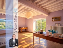 Vignette - Rurale - Ferme rénovée 205 m² – 6 chambres – terrain 16 000 m² – géothermie – vue – Montromant (69)