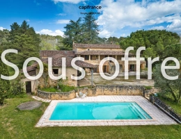 Vignette - Équestre - Propriete à vendre 7 pièces FUMEL (47) Propriété de 230m2 sur 11ha de prairie et de bois. Piscine et lac