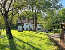 Vignette - Tourist - A large, regal balcony surrounded by greenery, a characterful house, and a separate cottage.