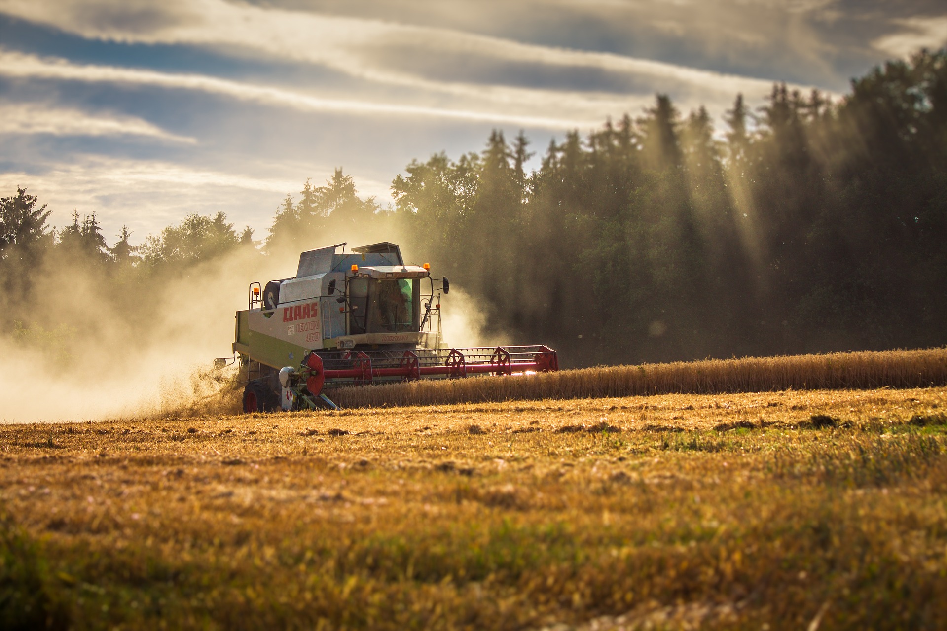 moissonneuse agricole dans un champs