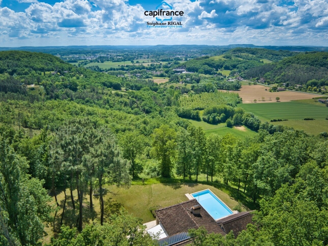 Photos 1 - Prestige - Dpt Lot et Garonne (47), à vendre FUMEL propriété en pierre P7 sur un terrain de 4ha de terrain